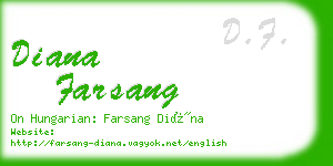 diana farsang business card